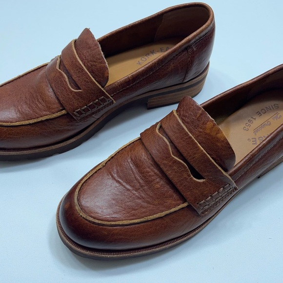 Kork Ease Carlisle Penny Loafer Womens Size 7 M Brown Leather Comfort Shoes - Picture 4 of 12